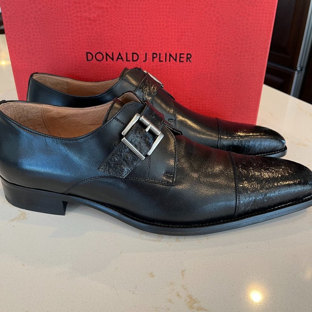 New Donald J. Pliner Men's Calente Shoes Black Slip-On Size 11